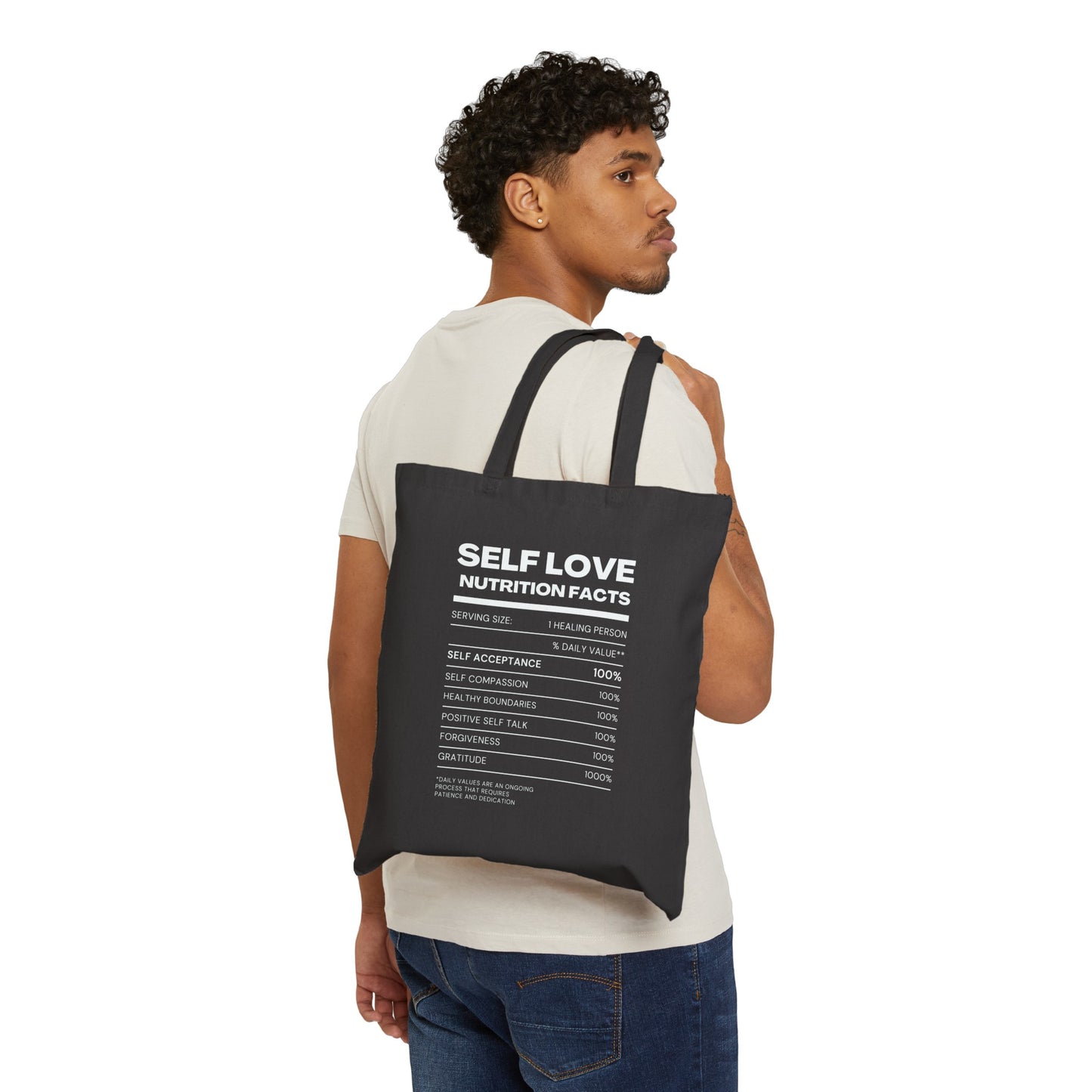 "Self Love" Cotton Canvas Tote Bag