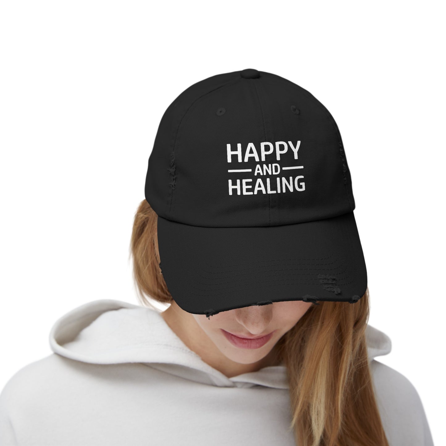 "Happy and Healing" Distressed Cap