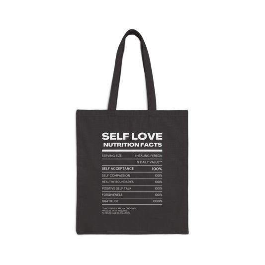 "Self Love" Cotton Canvas Tote Bag