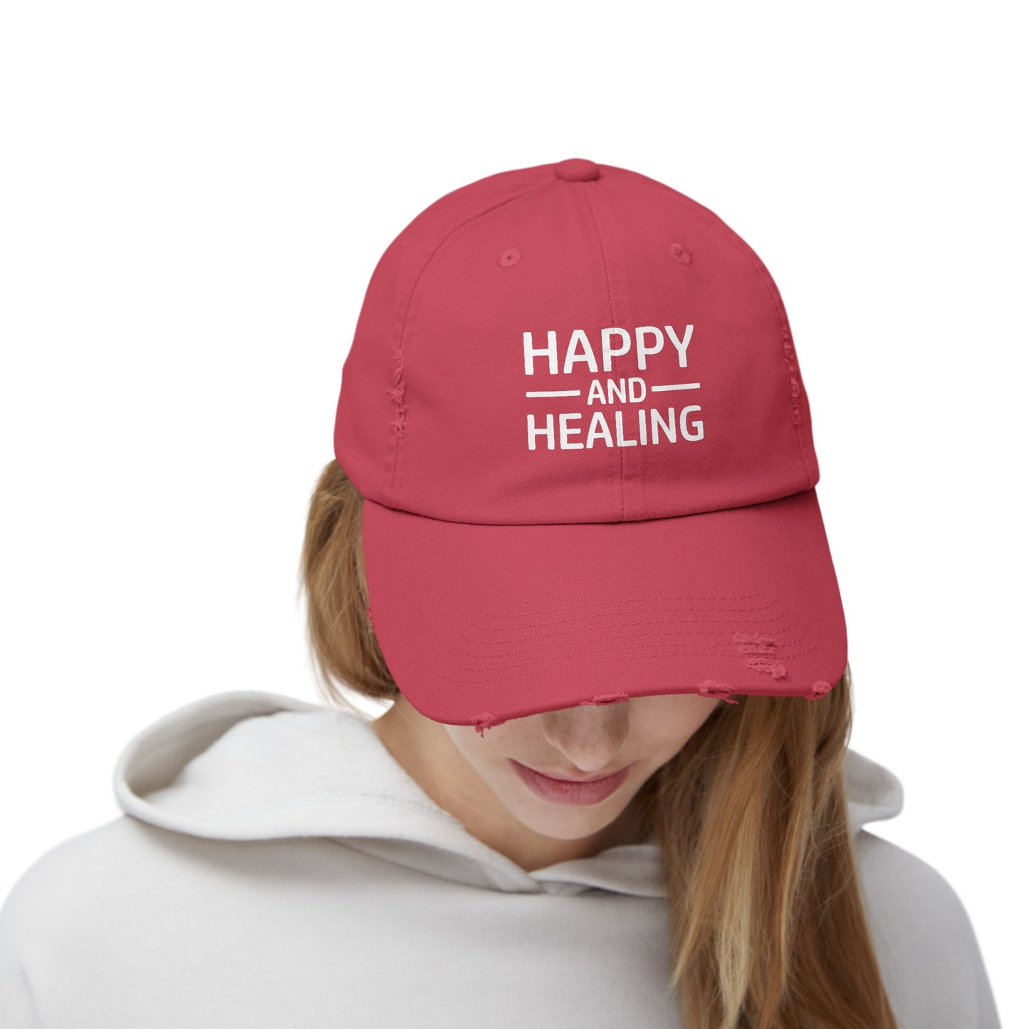 "Happy and Healing" Distressed Cap