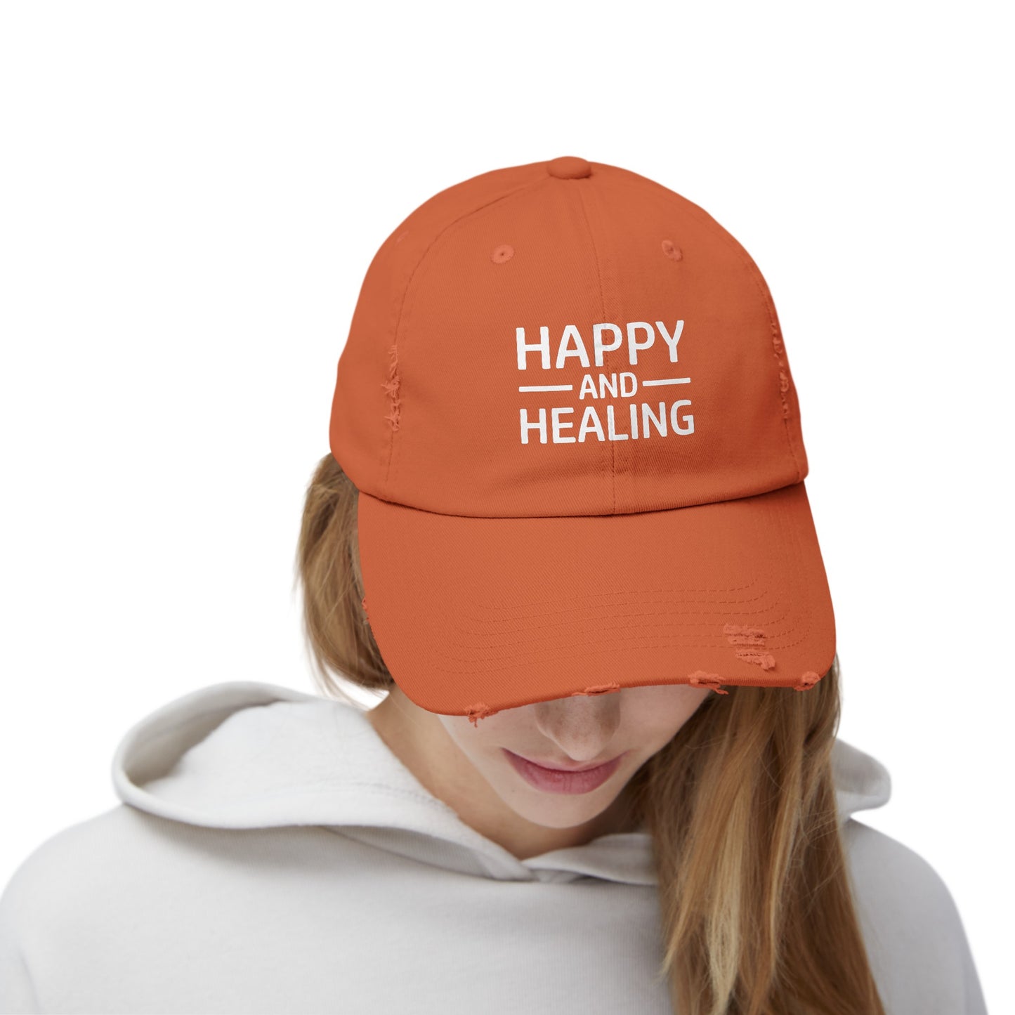 "Happy and Healing" Distressed Cap