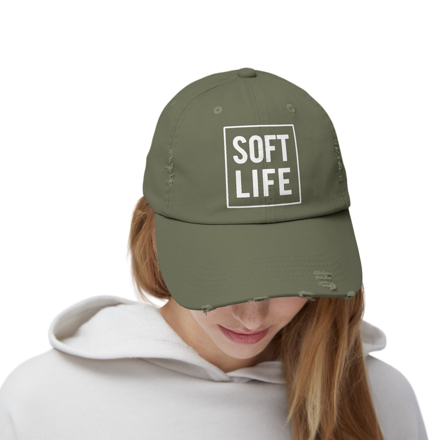 "Soft Life" Distressed Cap