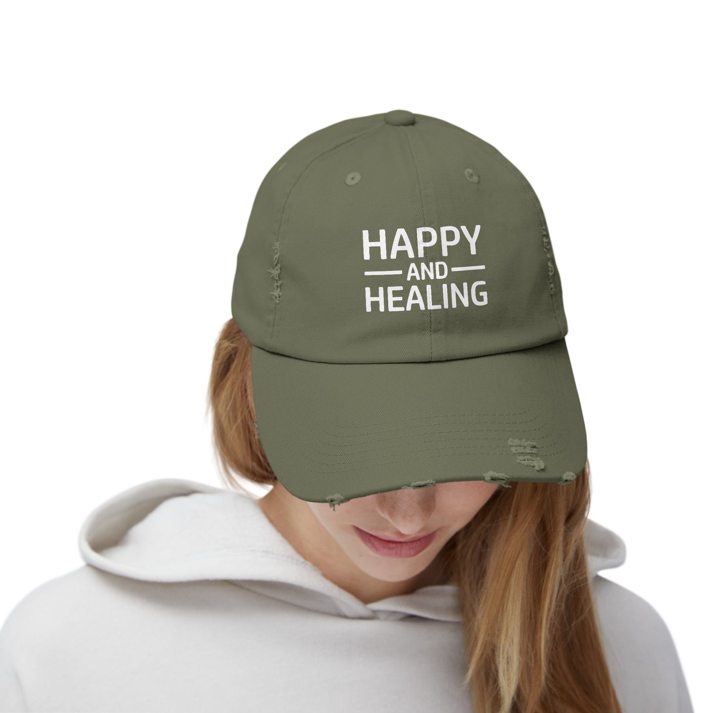 "Happy and Healing" Distressed Cap